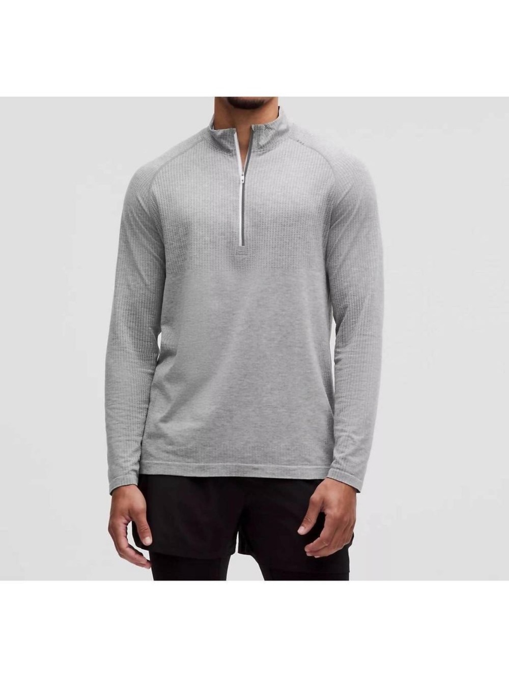 Lululemon Metal Vent Tech Half Zip Long Sleeve Pullover White Slate Gym Workout